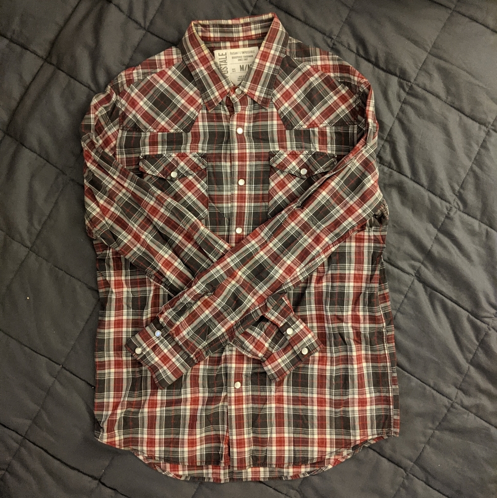 Plaid Button Down Long Sleeve Shirt